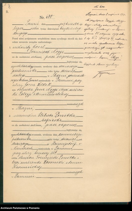 Obraz 10 z jednostki "Księga miejscowa małżeństw tom III [Rejestr główny małżeństw]"