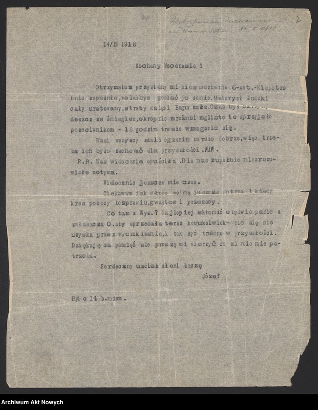 image.from.unit.number "Korespondencja z rodziną. Załączniki: odpis artykułu "Le Figaro" o polityce Józefa Becka; program i opis akademii w 15-ą rocznicę bitwy pod Rarańczą"