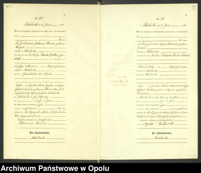 image.from.unit.number "Urząd Stanu Cywilnego Kobylice Księga Zgonów Rok 1910-1911"