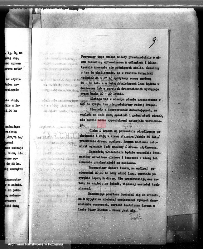 Obraz 13 z jednostki "Plan urządzania gospodarstwa leśnego dla lasu majętności Stary Białcz-Czacz powiat kościański 1935-1945"