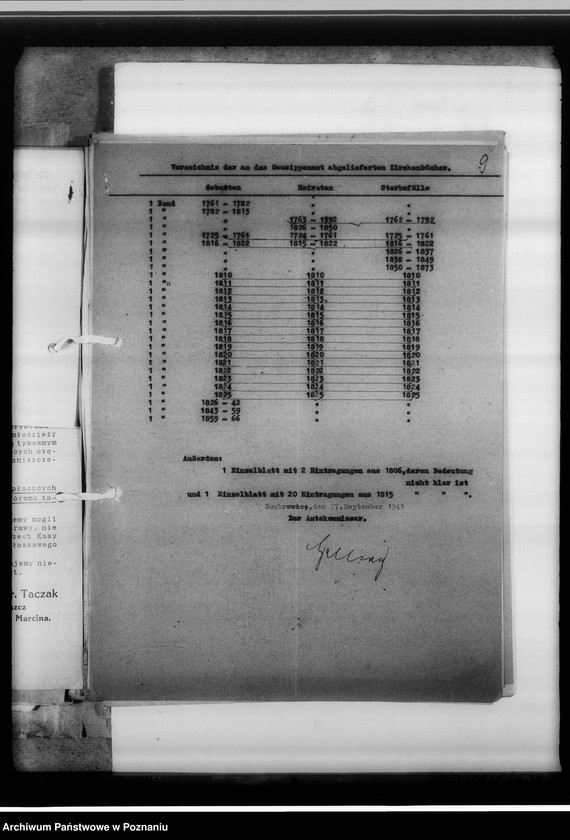 Obraz 13 z jednostki "Einziehungsprotokolle [ksiąg kościelnych] Kreis Kutno [powiat kutnowski, województwo łódzkie]"