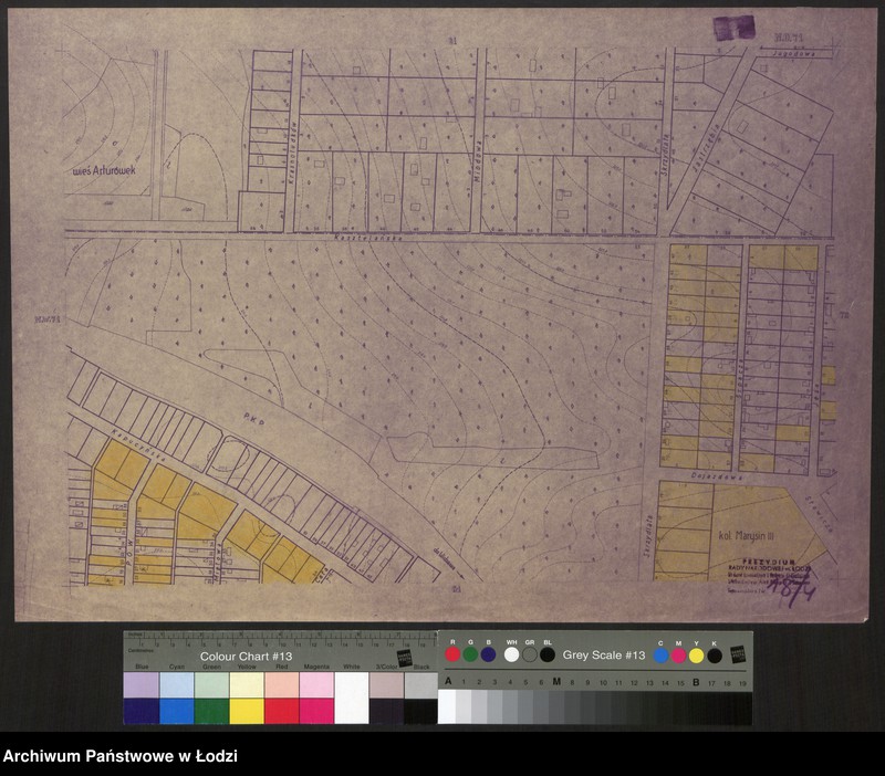 Obraz 1 z jednostki "Plan m. Łodzi 1:2000 z oznaczeniem nieruchomości niezabudowanych lub niedostatecznie zabudowanych. Sekcja NO71"