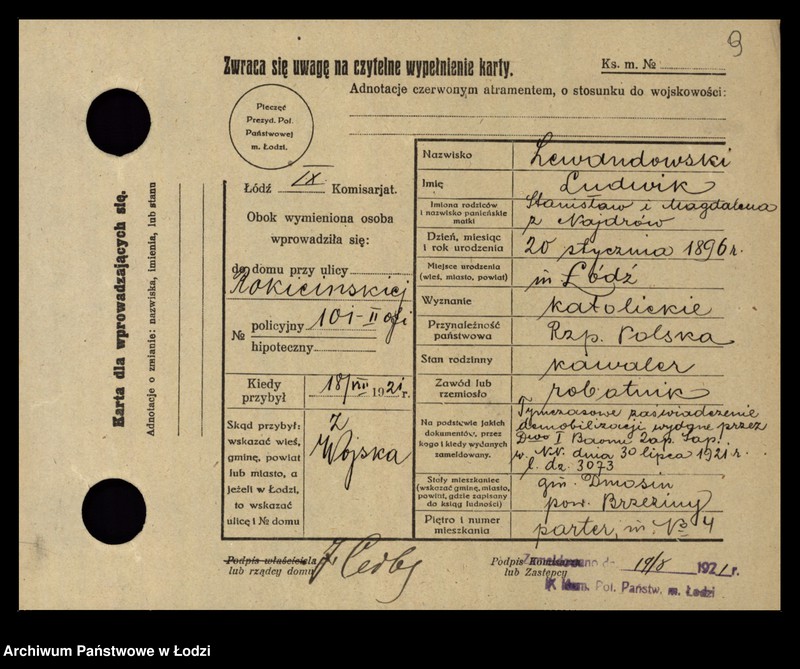 Obraz 11 z jednostki "[Spis ludności Łodzi] Lewandowski - Lewertow"