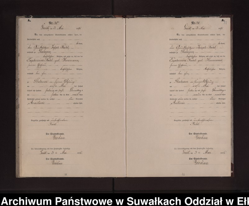 image.from.unit.number "Geburts-Neben-Register des Preussischen Standes-Amtes Gneist Kreis Loetzen"