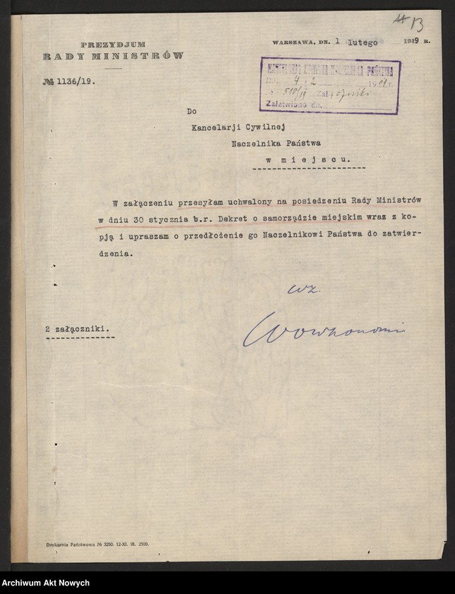image.from.unit.number "Dekrety (wydawane przez Naczelnika Państwa), tom I"
