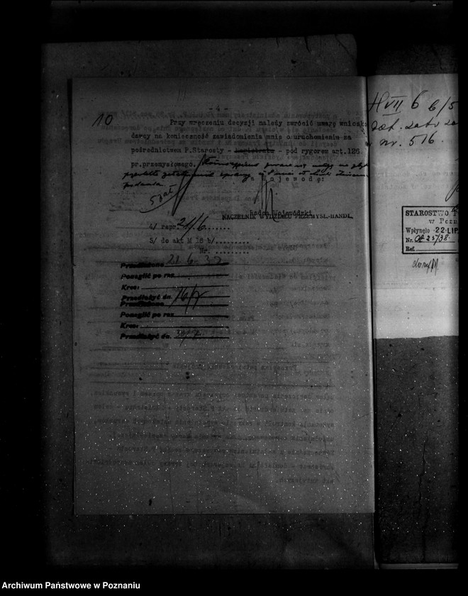 Obraz 17 z jednostki "Zatwierdzenie projektu urządzania zakładu przemysłowego Firmy Płótno S. Akcyjna W Stęszewie powiat poznański nr 516"