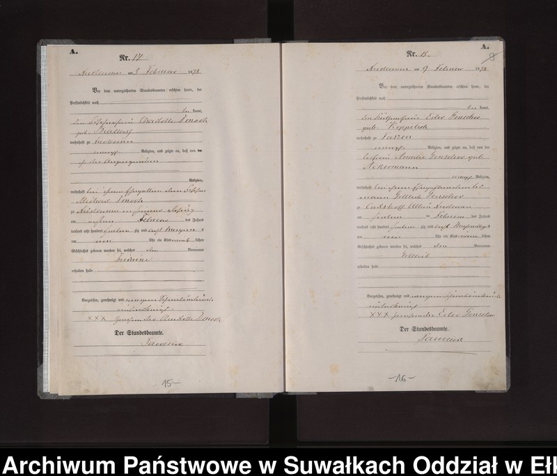 image.from.unit.number "Geburts-Haupt-Register des Königlich Preussischen Standes-Amtes der Stadt Nicolaiken Kreis Sensburg"