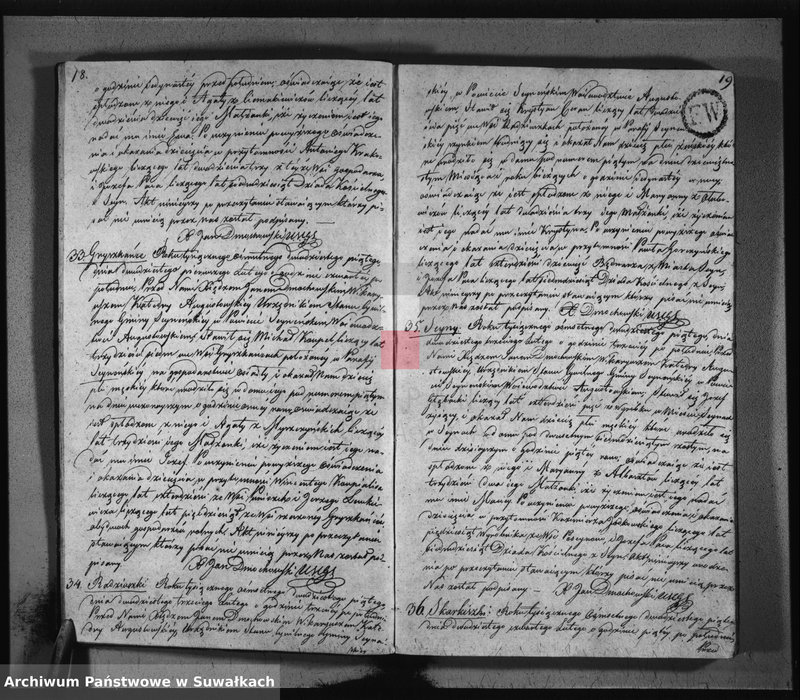image.from.unit.number "Akta urodzonych gminy seyneńskiey w roku 1825."