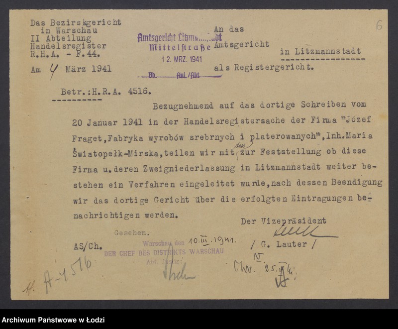 Obraz 8 z jednostki "Józef Fraget- Fabryka wyrobów srebrnych i platerowanych"