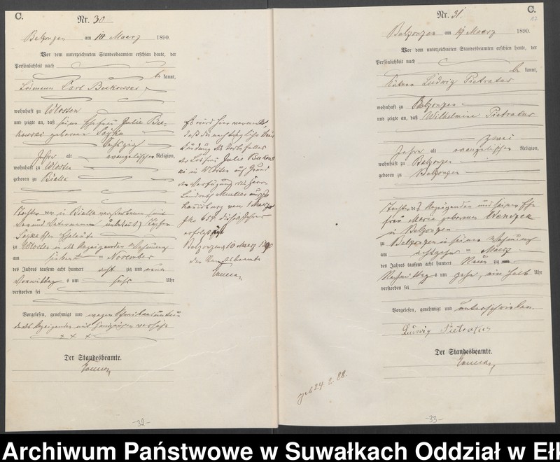 image.from.unit.number "Sterbe-Haupt-Register des Königlichen Preussischen Standes-Amtes Belzonzen Kreis Johannisburg"
