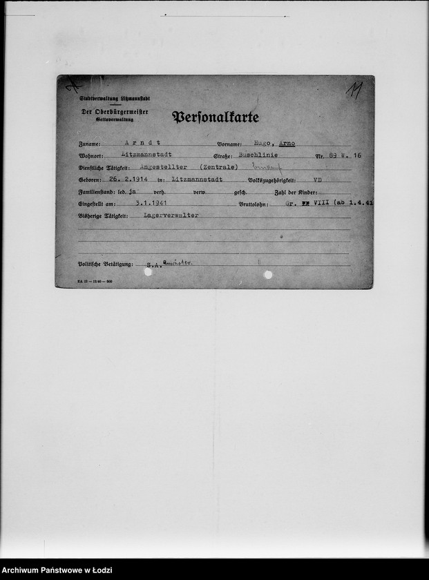 Obraz 15 z jednostki "[Akta personalne pracowników]"