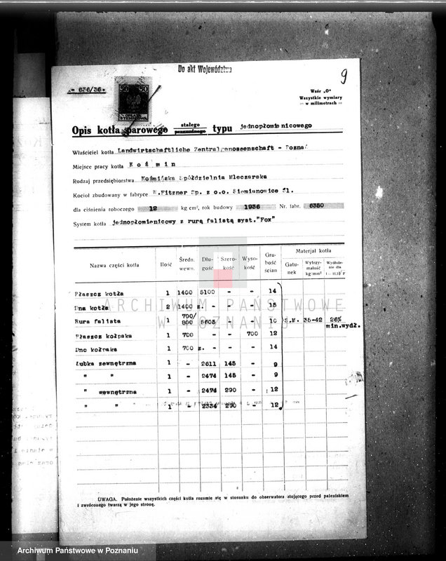 image.from.unit.number "Koźmińska Spółdzielnia Mleczarska w Koźminie nr woj. 6768"