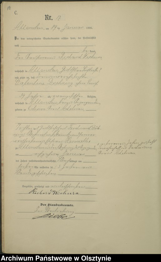 image.from.unit.number "Sterbe-Haupt-Register Tom I, Nr 1-397"