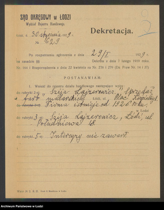 Obraz 5 z jednostki "Szyja Lajzerowicz- sprzedaż farb malarskich"