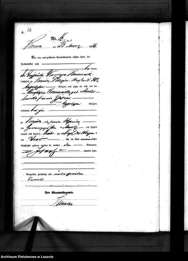 Obraz 19 z jednostki "[Księga urodzeń - miasto]"