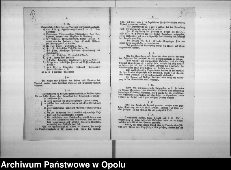 Obraz 10 z jednostki "Acta des Magistrats zu Oppeln betreffend die Taubstummen und Blinden-Institute Vol. II"