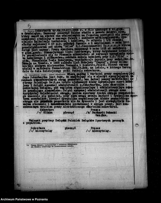 Obraz 10 z jednostki "/Wnioski o odznaczenie ,,Krzyżem Zasługi/"