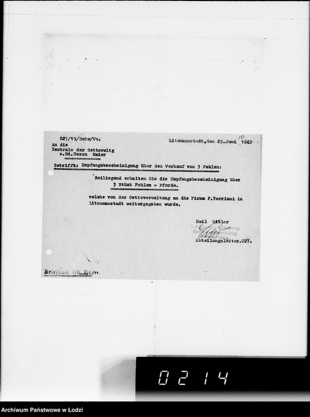 Obraz 14 z jednostki "Pferdeverkauf [oraz artykułów technicznych]"