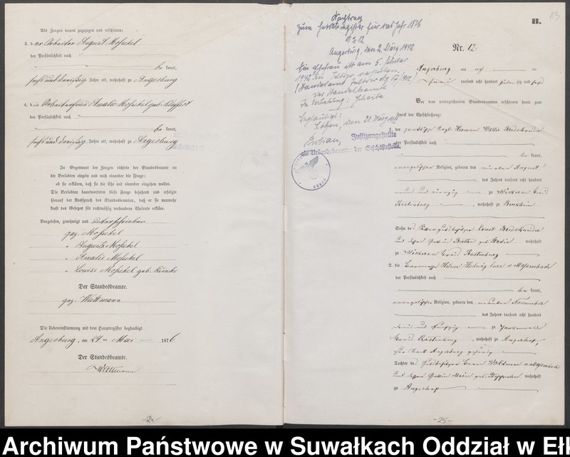 image.from.unit.number "Heiraths-Neben-Register des Preussischen Standes-Amtes Angerburg Kreis Angerburg"