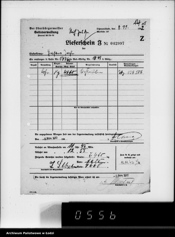 Obraz 19 z jednostki "Lebensmitteleinkauf. Aufträge, [Lieferscheinen und Rechnungen] 17726-17760 [Dostawa jarzyn do Getta]"