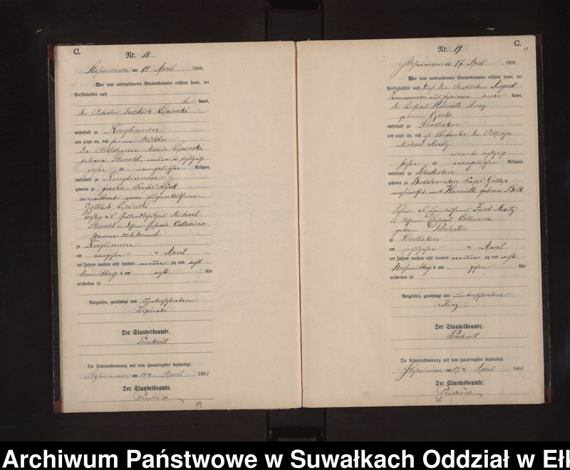 image.from.unit.number "Sterbe-Neben-Register des Preussischen Standes-Amtes Stasswinnen Kreis Lötzen"
