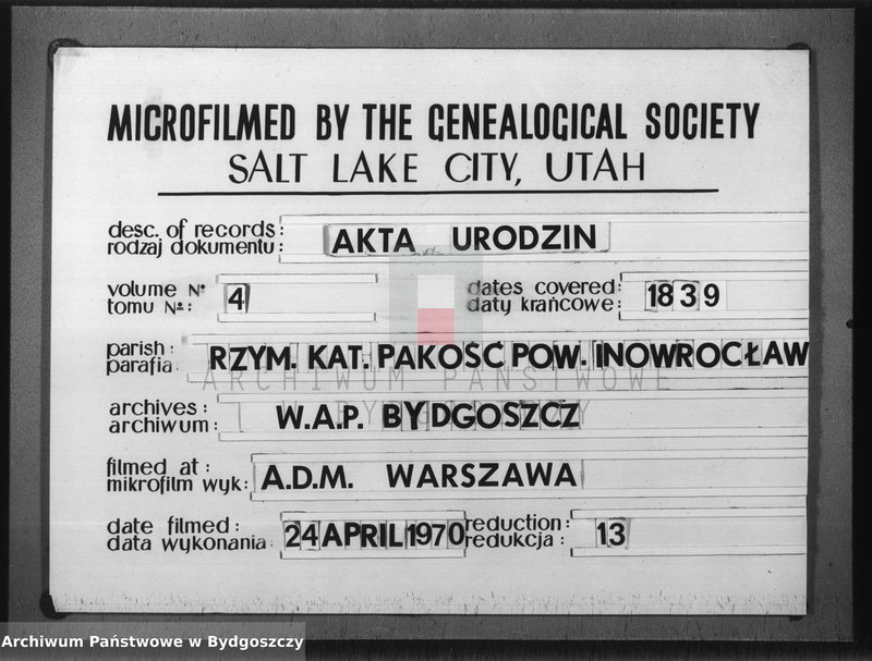 Obraz 8 z jednostki "Liber Duplicatus Baptisatorum Ecclesiae Parochialis Pacostensis ex villis sitis in Districtu Szubiniensi"