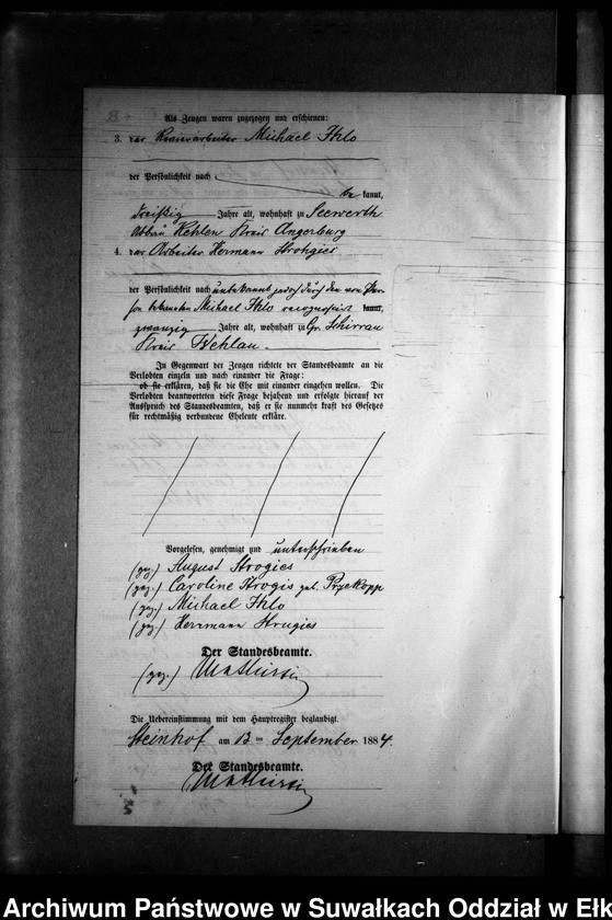 image.from.unit.number "Heiraths-Neben-Register des Preussischen Standes-Amtes Gr. Strengeln Kreis Angerburg"