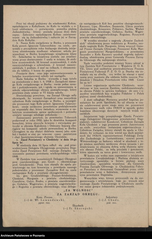 image.from.unit.number "Okólniki i zarządzenia Zarządu Głównego i Okręgu Związku Powstańców Wielkopolskich."