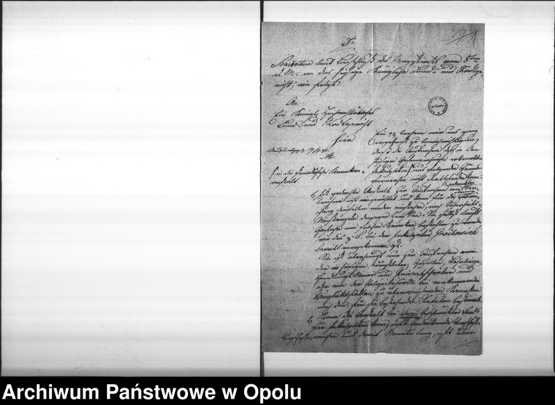 Obraz 5 z jednostki "Acta des Magistrats zu Oppeln betreffend den, zwischen den hiesigen Stadtkommune und dem hiesigen Königl[ichen] Land und Stadt-Gericht wegen Aufnahme der kranken Gefangenen in das städtische Krankenhaus, geschlossenen Vertrag"