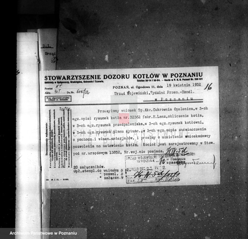 Obraz 20 z jednostki "Cukrownia w Opalenicy Spółka Akcyjna nr woj. kotła 6556"