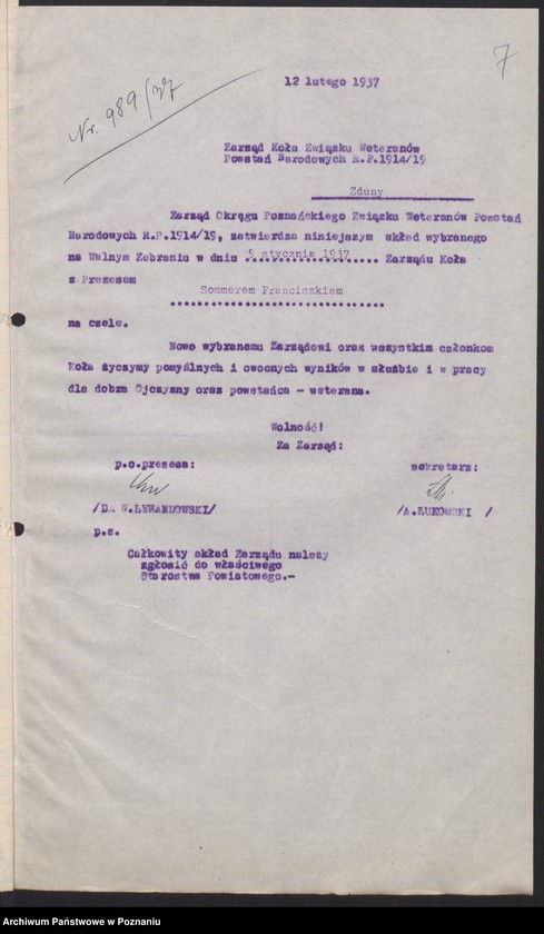 Obraz 11 z jednostki "Zduny, powiat Krotoszyn - akta koła."