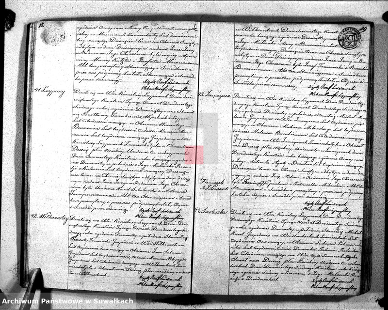 Obraz 12 z jednostki "Duplikat Aktów Urodzenia Zaślubienia i Zeyscia Katolików Parafij Leypuńskiej 1827 roku"