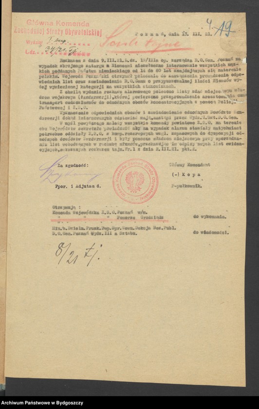 image.from.unit.number "Tajne akta Komendy Głównej Zachodniej Straży Obywatelskiej [plany mobilizacji, raporty wywiadowcze, rozkazy i zarządzenia wewnętrzne]"
