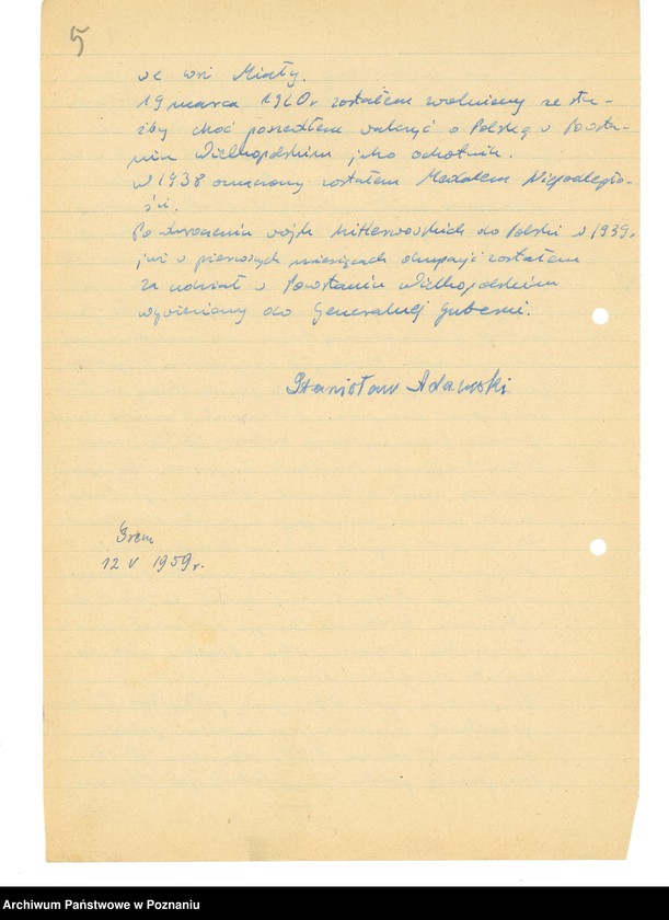 Obraz 19 z jednostki "Relacje i wspomnienia dotyczące powstania wielkopolskiego: 1. Zbąszyń, powiat Nowy Tomyśl, województwo poznańskie, 2. Zdziechowa, powiat Gniezno, województwo poznańskie, 3. Zduny, powiat Krotoszyn, województwo poznańskie."