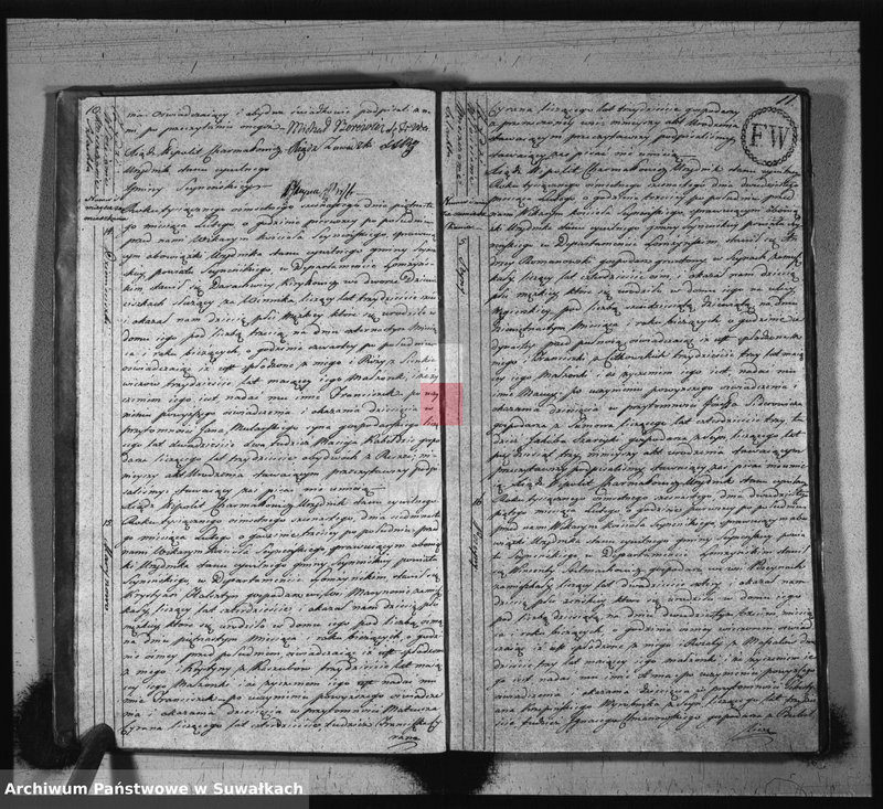 image.from.unit.number "Akta stanu cywilnego urodzonych w gminie seyneńskiey od 1-go stycznia 1816 roku."