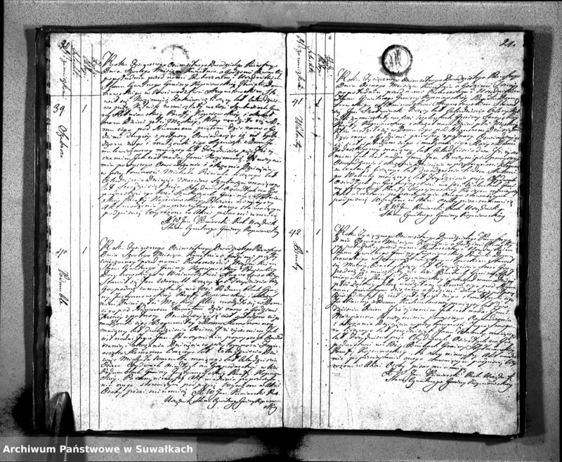 image.from.unit.number "Akta Urodzonych Gminy Kopciowskiey Powiatu Dombrowskiego w Woiewództwie Augustowskim od dnia Pierwszego Miesiąca Stycznia 1821 Roku"