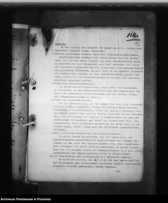 Obraz 17 z jednostki "Erfassung und Überprüfung der Beamten"