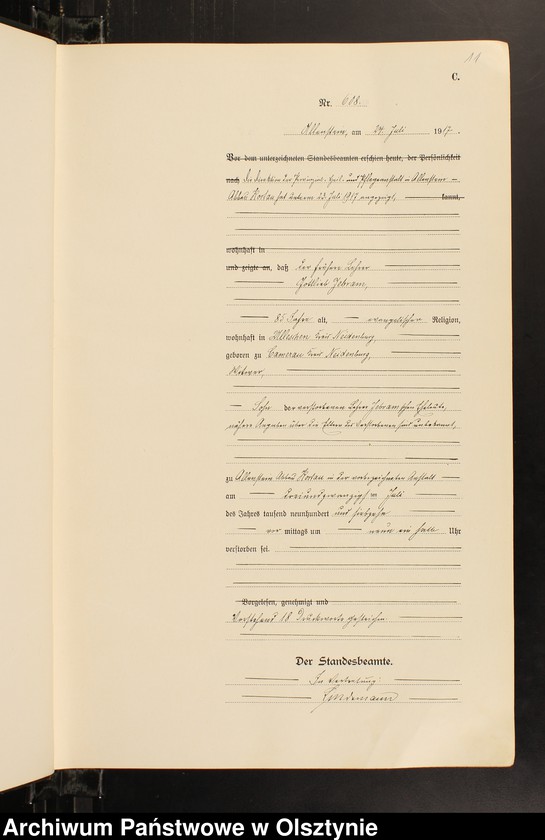 image.from.unit.number "Sterbe-Haupt-Register Tom II, Nr 599-996"