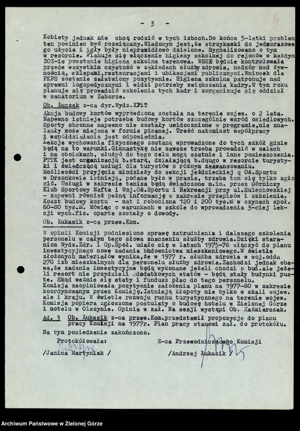 image.from.unit.number "Protokóły z posiedzeń Komisji Zdrowia, Spraw Socjalnych i Ochrony Środowiska Wojewódzkiej Rady Narodowej w Zielonej Górze"