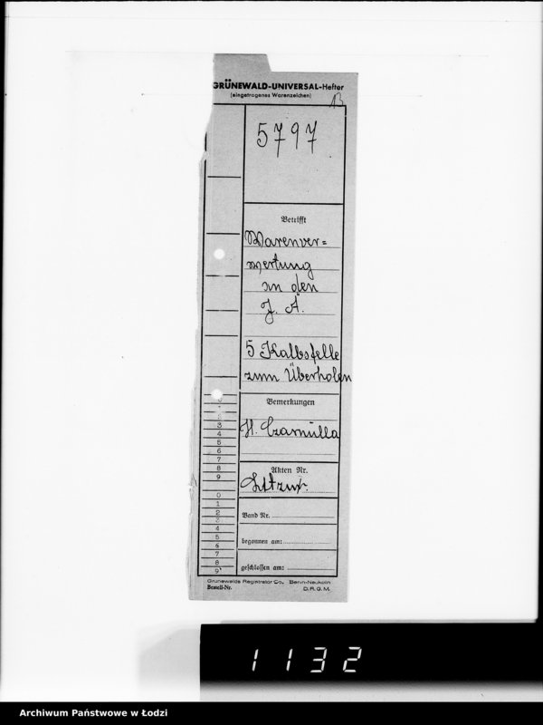 Obraz 17 z jednostki "Warenverwertung. Lager 91. [Aufträge] 5750-5800"