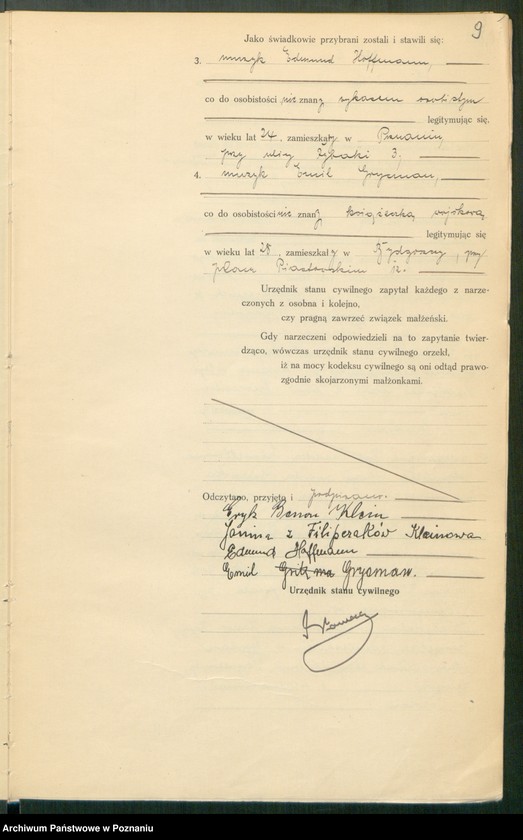 Obraz 10 z jednostki "Księga miejscowa małżeństw tom I [Rejestr główny małżeństw]"
