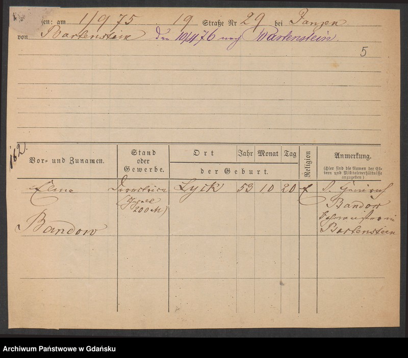 image.from.unit.number "Karty meldunkowe: Bandolien - Bardetzky"