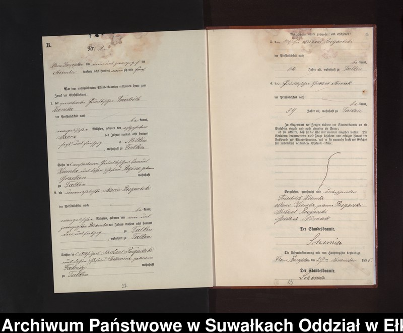 image.from.unit.number "Heiraths-Neben-Register des Preussischen Standes-Amtes Gross Konopken Kreis Loetzen"