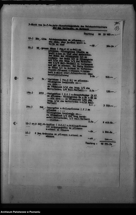 Obraz 17 z jednostki "Kostenanschlag zum Dienstwohngebäude des Reichsstatthalters des Warthegaues - nad jeziorem Góreckim"