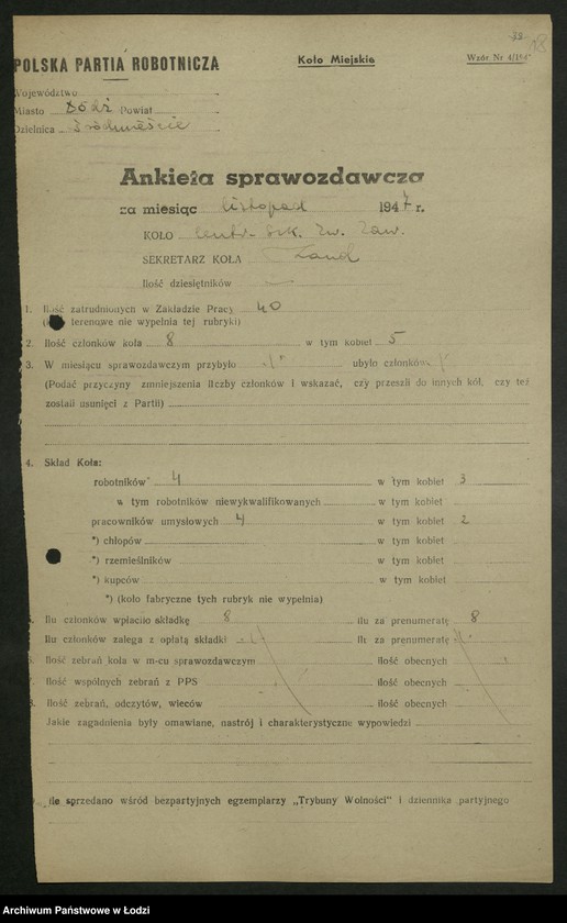 Obraz 19 z jednostki "Sprawozdania Referatu Sprawozdawczego dotyczące Plenum KC (lipiec, sierpień), wzrostu szeregów partyjnych"