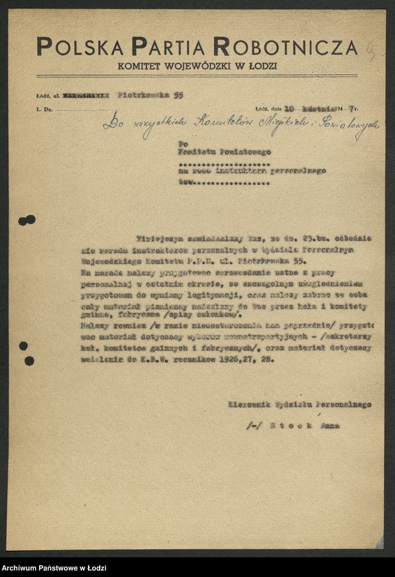 Obraz 10 z jednostki "[Pisma okólne, zawiadomienia Wydziału]"