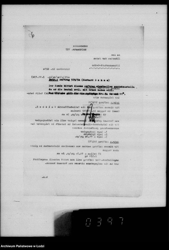 Obraz 10 z jednostki "F-ma N.F.A.Netzler-Hamburg Papierbeutel. Auftrag 11"