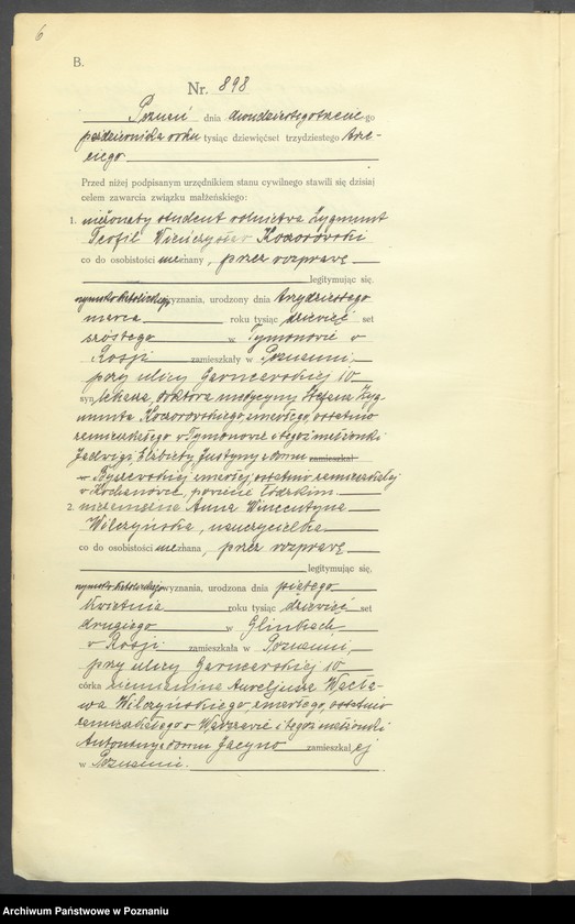 Obraz 8 z jednostki "Księga miejscowa małżeństw tom IV [Rejestr główny małżeństw]"