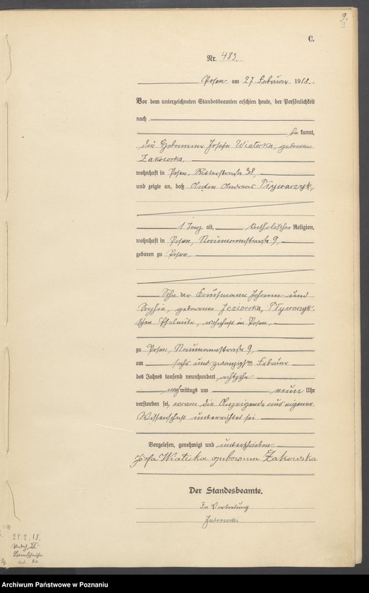 Obraz 11 z jednostki "Księga miejscowa zgonów tom II [Rejestr główny zgonów]"