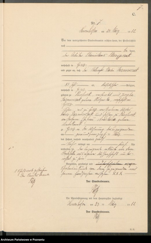 Obraz 9 z jednostki "Sterbe-Neben-Register"